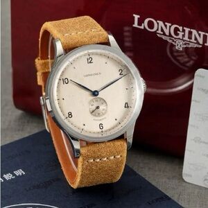 Longines Beige Dial with Silver Case Watch